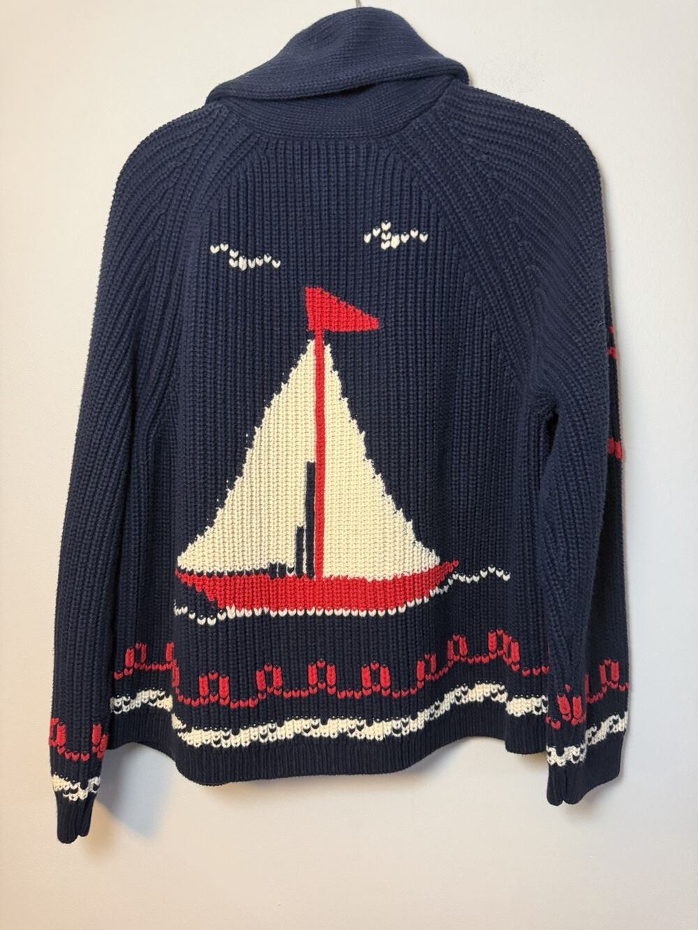 The Great THE SAILBOAT LODGE CARDIGAN Navy Blur Knit Sz 2 (medium) NWOT $450